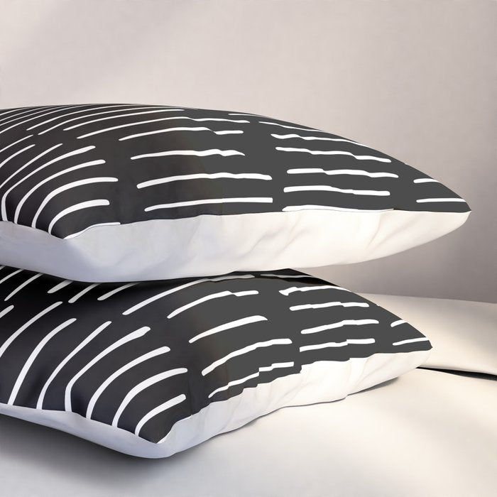 Black and White Minimal Stripe Pillow Sham Gallery Image 3