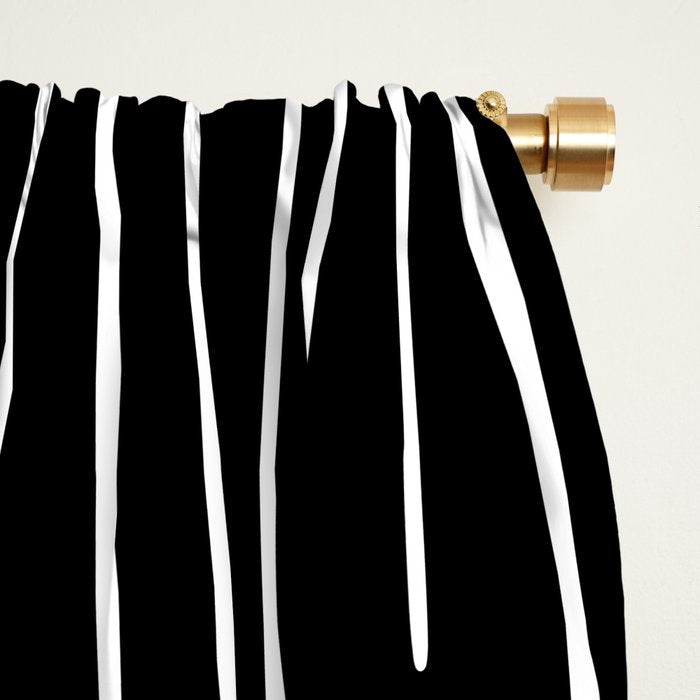 Black and White Minimal Stripe Window Curtain Gallery Image 2