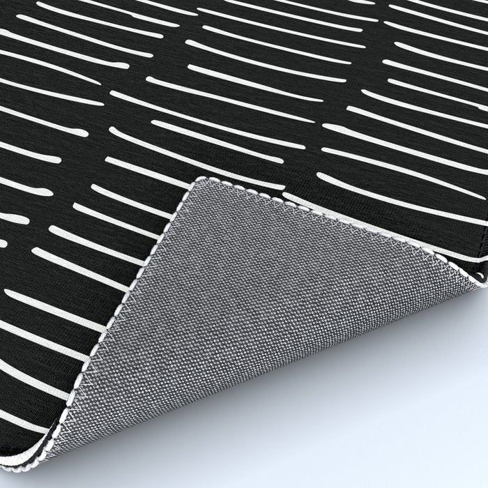 Black and White Minimal Stripe Rug Gallery Image 4