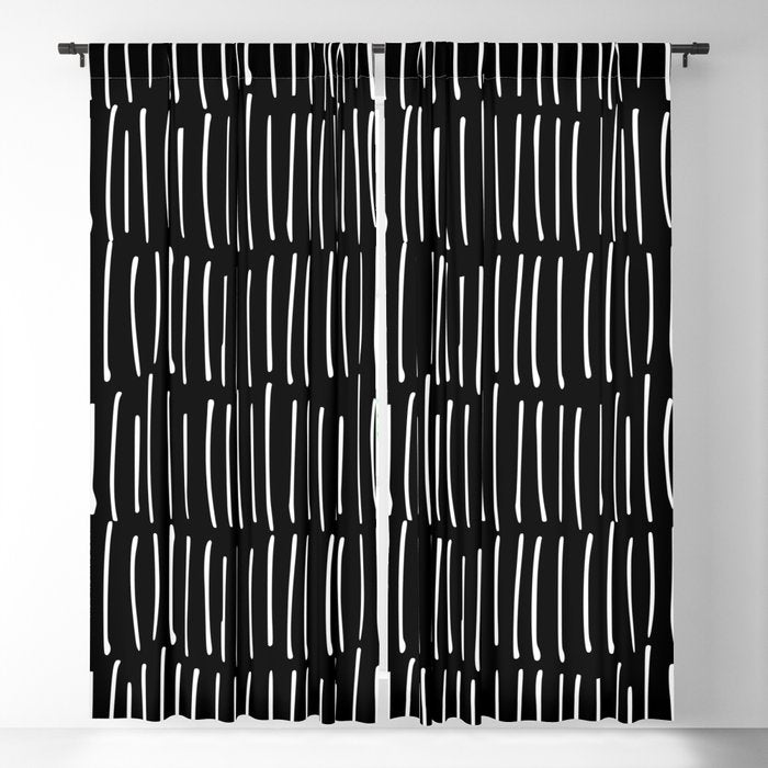 Black and White Minimal Stripe Window Curtain Gallery Image 1