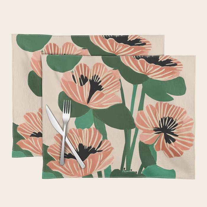 Modern Wild Poppies Placemat Gallery Image 1