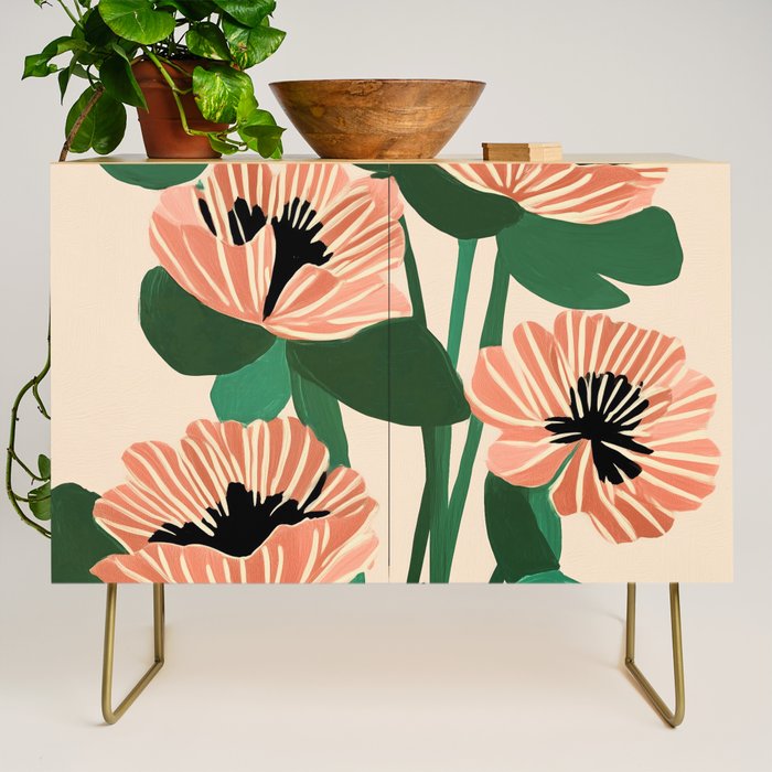Modern Wild Poppies Credenza Gallery Image 1