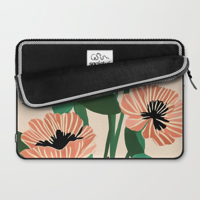 Modern Wild Poppies Laptop Sleeve Gallery Image 2