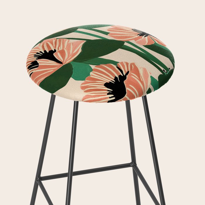 Modern Wild Poppies Stool Gallery Image 2