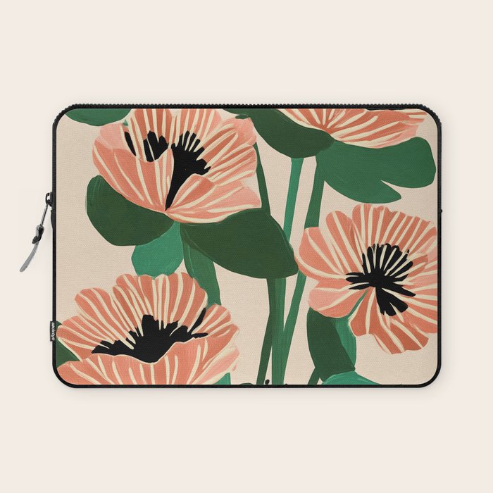 Modern Wild Poppies Laptop Sleeve Gallery Image 1