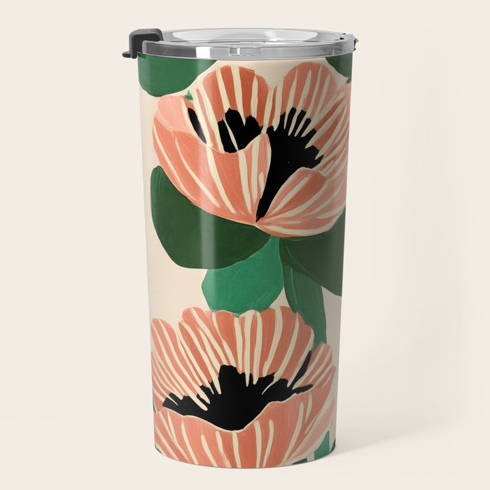 Modern Wild Poppies Travel Mug Gallery Image 3