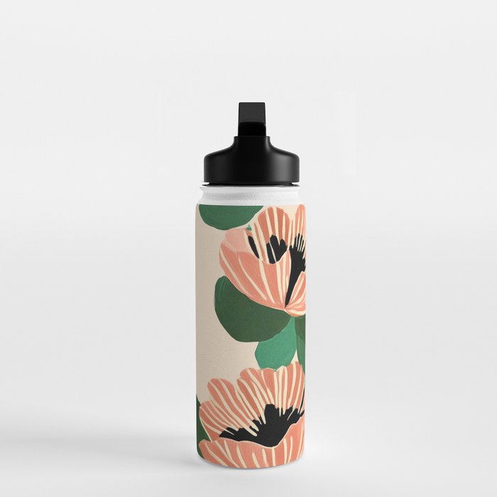Modern Wild Poppies Water Bottle Gallery Image 3