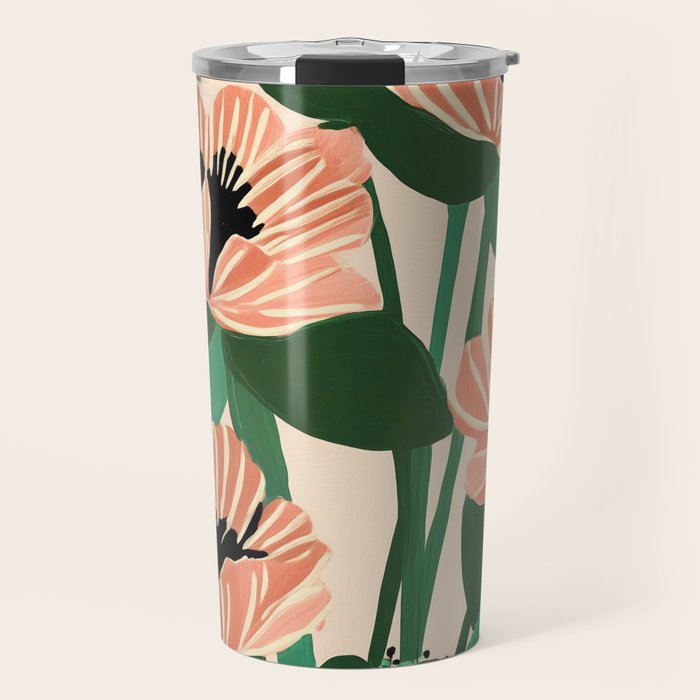 Modern Wild Poppies Travel Mug Gallery Image 1