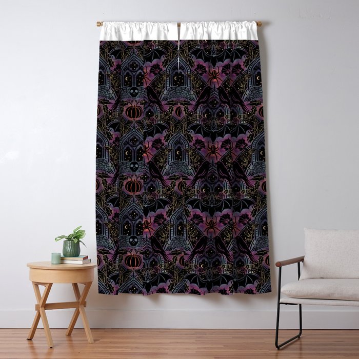Gothic Halloween - celestial rainbow  Window Curtain Gallery Image 5