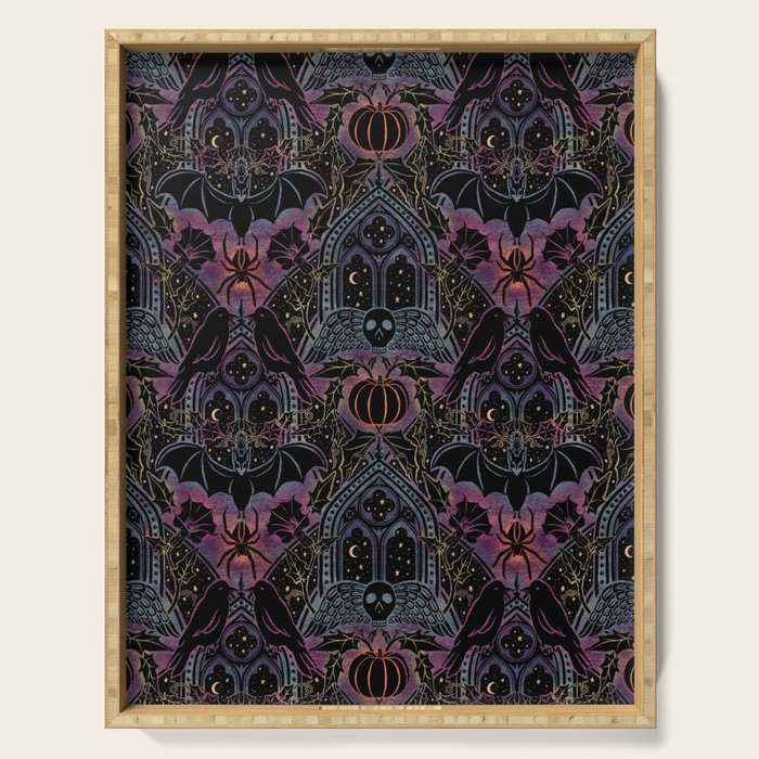 Gothic Halloween - celestial rainbow  Serving Tray Gallery Image 1