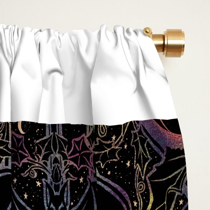 Gothic Halloween - celestial rainbow  Window Curtain Gallery Image 2