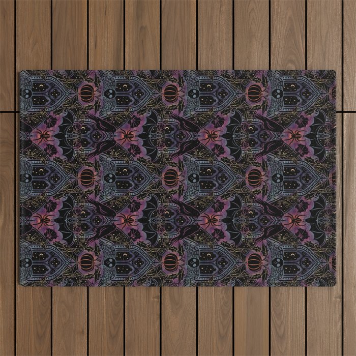 Gothic Halloween - celestial rainbow  Outdoor Rug Gallery Image 1