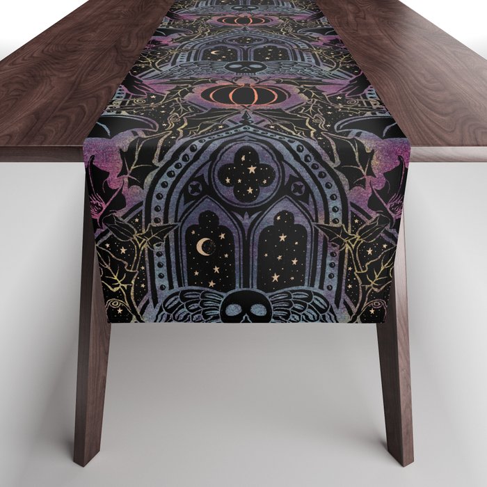 Gothic Halloween - celestial rainbow  Table Runner Gallery Image 1