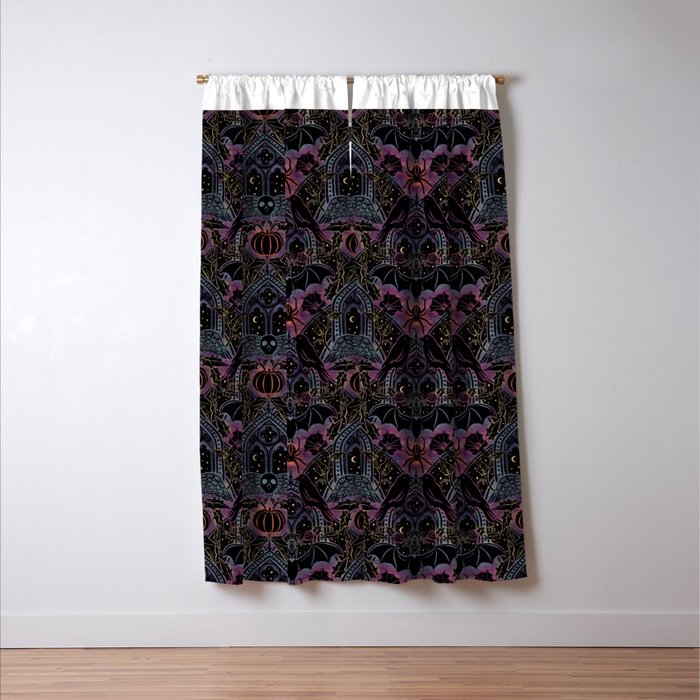 Gothic Halloween - celestial rainbow  Window Curtain Gallery Image 3