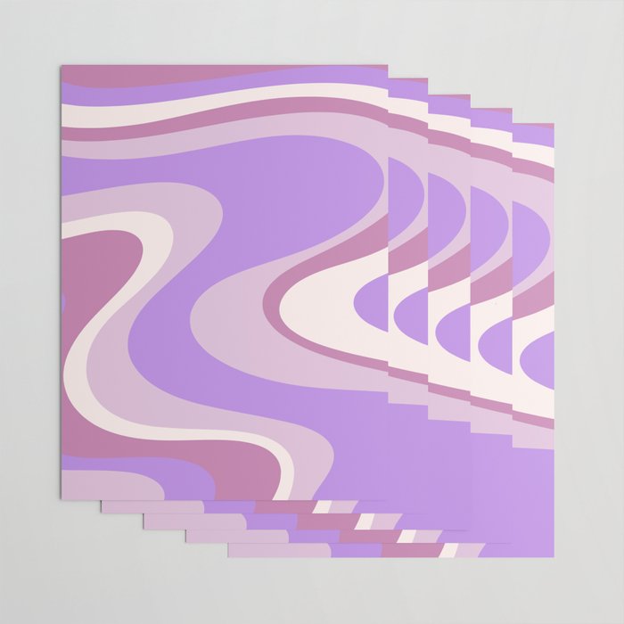 Retro Dream Abstract Liquid Swirl Pattern in Light Purple Wrapping Paper Gallery Image 3