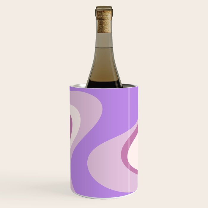 Retro Dream Abstract Liquid Swirl Pattern in Light Purple Wine Chiller Gallery Image 1