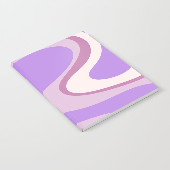 Retro Dream Abstract Liquid Swirl Pattern in Light Purple Notebook Gallery Image 2