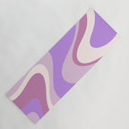 Retro Dream Abstract Liquid Swirl Pattern in Light Purple Yoga Mat Gallery Image 1