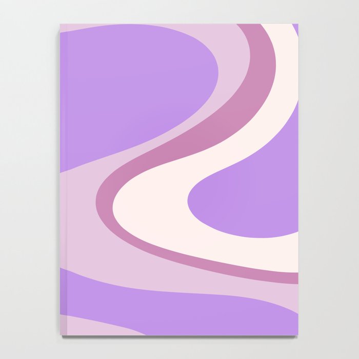 Retro Dream Abstract Liquid Swirl Pattern in Light Purple Notebook Gallery Image 4
