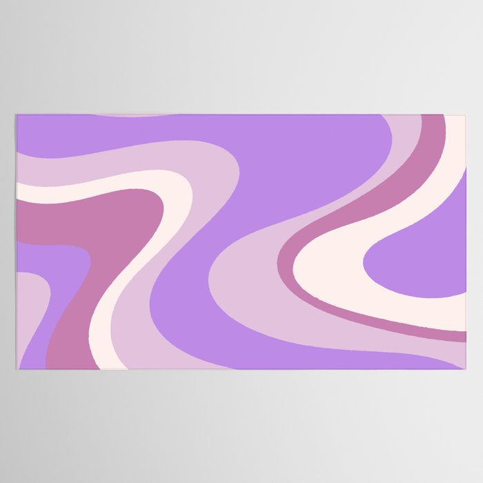 Retro Dream Abstract Liquid Swirl Pattern in Light Purple Tablecloth Gallery Image 2