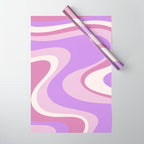 Retro Dream Abstract Liquid Swirl Pattern in Light Purple Wrapping Paper Gallery Image 1