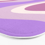 Retro Dream Abstract Liquid Swirl Pattern in Light Purple Bath Mat Gallery Image 3