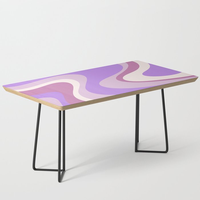 Retro Dream Abstract Liquid Swirl Pattern in Light Purple Coffee Table Gallery Image 1