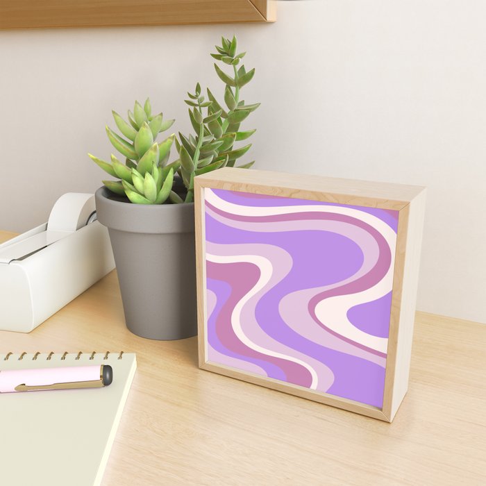 Retro Dream Abstract Liquid Swirl Pattern in Light Purple Mini Art Print Gallery Image 2
