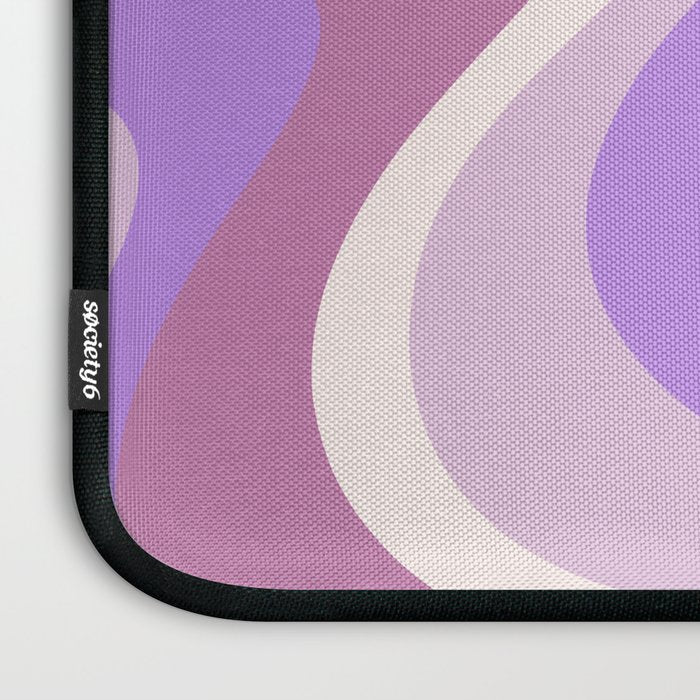 Retro Dream Abstract Liquid Swirl Pattern in Light Purple Laptop Sleeve Gallery Image 3