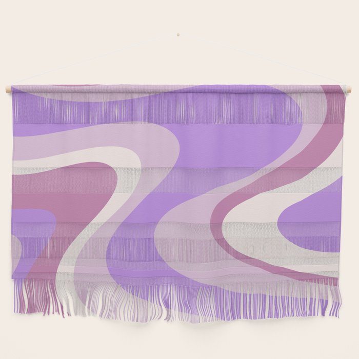 Retro Dream Abstract Liquid Swirl Pattern in Light Purple Wall Hanging Gallery Image 1