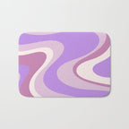 Retro Dream Abstract Liquid Swirl Pattern in Light Purple Bath Mat Gallery Image 1