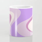 Retro Dream Abstract Liquid Swirl Pattern in Light Purple Coffee Mug Gallery Image 4