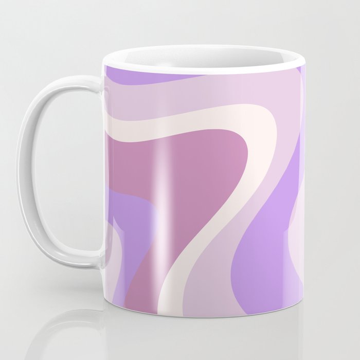 Retro Dream Abstract Liquid Swirl Pattern in Light Purple Coffee Mug Gallery Image 3