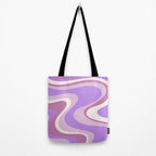 Retro Dream Abstract Liquid Swirl Pattern in Light Purple Tote Bag Gallery Image 2