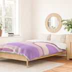 Retro Dream Abstract Liquid Swirl Pattern in Light Purple Duvet Cover Gallery Image 2