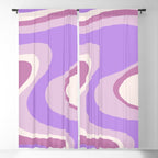 Retro Dream Abstract Liquid Swirl Pattern in Light Purple Window Curtain Gallery Image 5