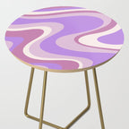 Retro Dream Abstract Liquid Swirl Pattern in Light Purple Side Table Gallery Image 2