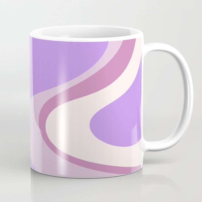 Retro Dream Abstract Liquid Swirl Pattern in Light Purple Coffee Mug Gallery Image 1