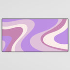 Retro Dream Abstract Liquid Swirl Pattern in Light Purple Desk Mat Gallery Image 3