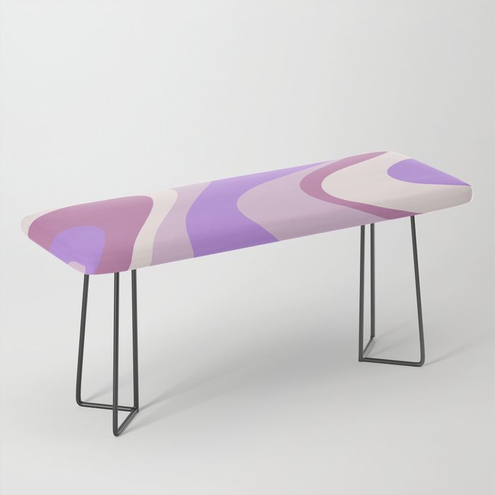 Retro Dream Abstract Liquid Swirl Pattern in Light Purple Bench Gallery Image 1