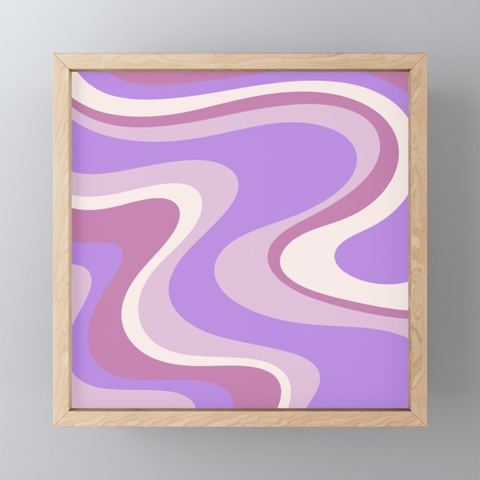 Retro Dream Abstract Liquid Swirl Pattern in Light Purple Mini Art Print Gallery Image 1