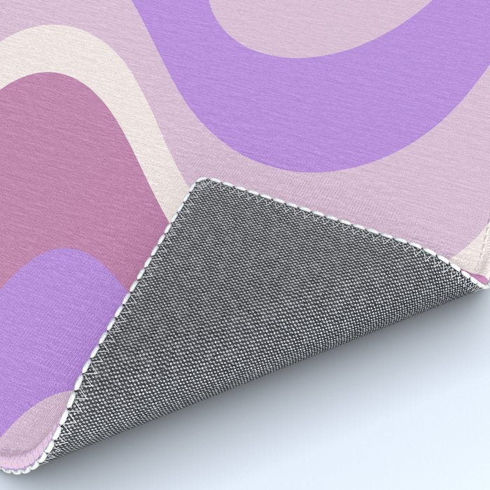 Retro Dream Abstract Liquid Swirl Pattern in Light Purple Rug Gallery Image 4