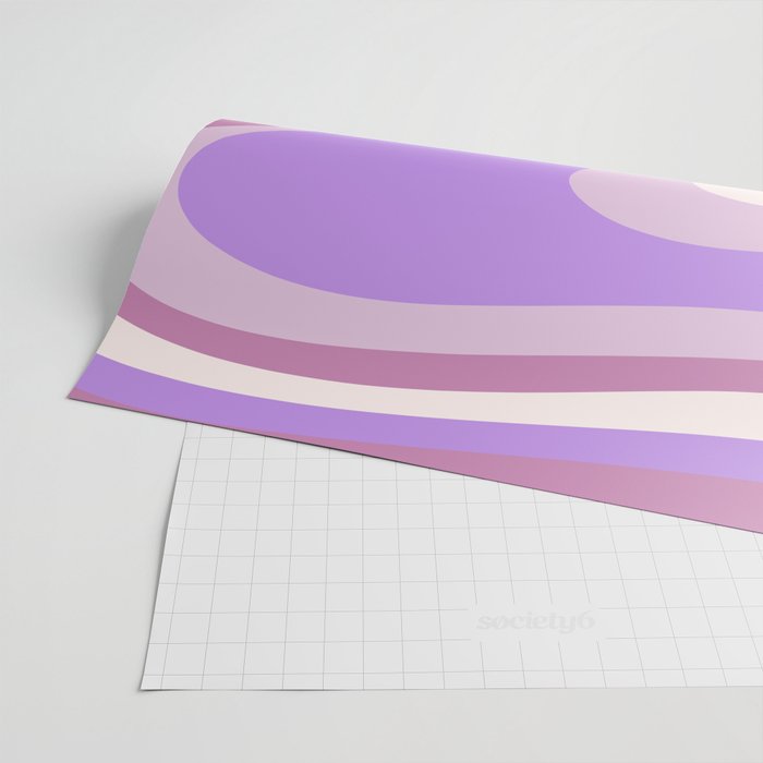 Retro Dream Abstract Liquid Swirl Pattern in Light Purple Wrapping Paper Gallery Image 2