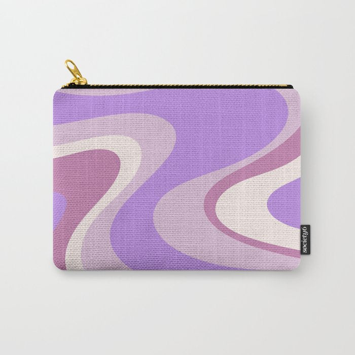 Retro Dream Abstract Liquid Swirl Pattern in Light Purple Carry All Pouch Gallery Image 1