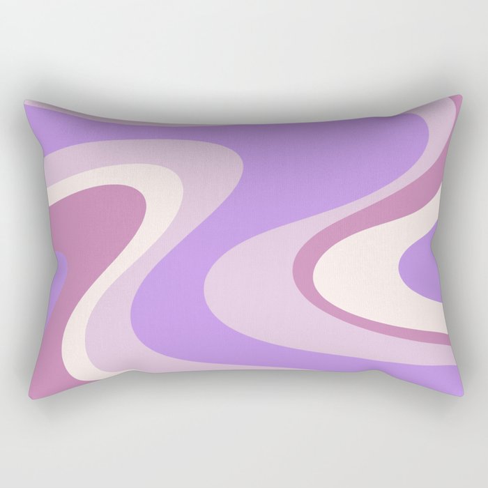 Retro Dream Abstract Liquid Swirl Pattern in Light Purple Rectangular Pillow Gallery Image 2