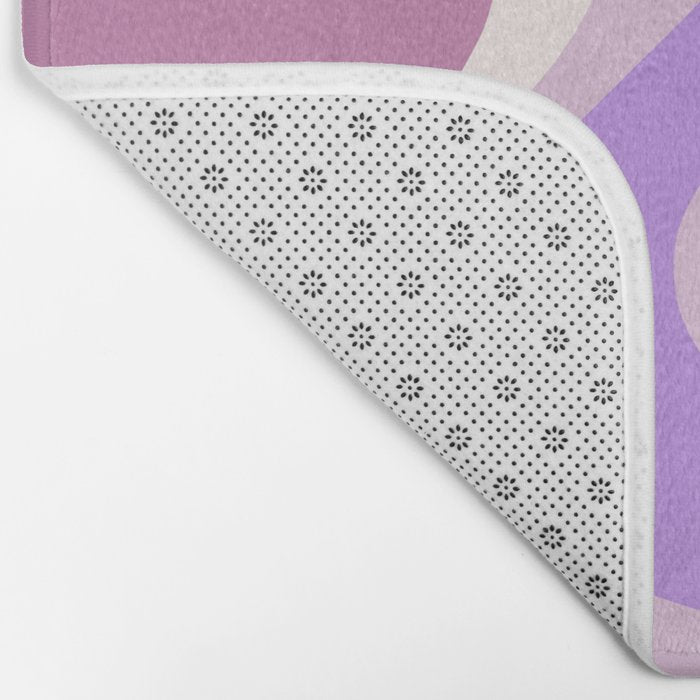 Retro Dream Abstract Liquid Swirl Pattern in Light Purple Bath Mat Gallery Image 2