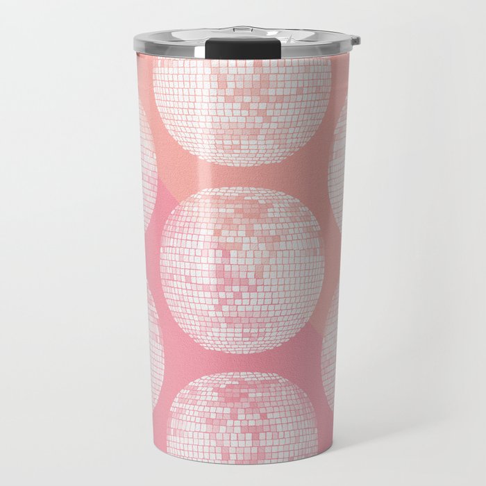 Disco Ball - Blush Travel Mug Gallery Image 1