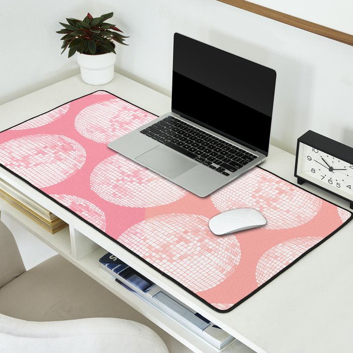 Disco Ball - Blush Desk Mat Gallery Image 2