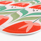 Retro Tulips Pattern Bath Mat Gallery Image 3