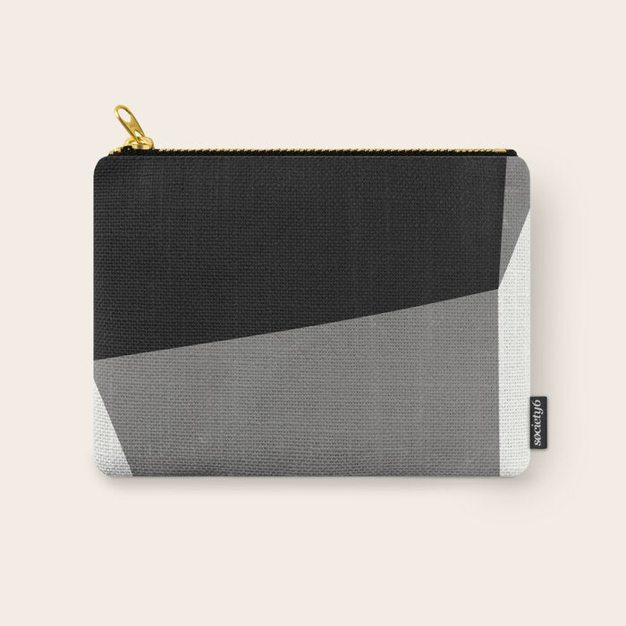 Minimalist greyscale geometry Carry All Pouch Gallery Image 1